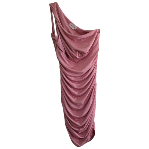 Lovers + Friends Pink Twist One Shoulder Ruched Mini Dress Small - Picture 1 of 8